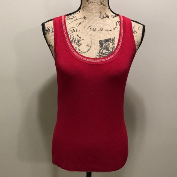 {Carmen Marc Valvo} Red Sweater Tank - Picture 2 of 5